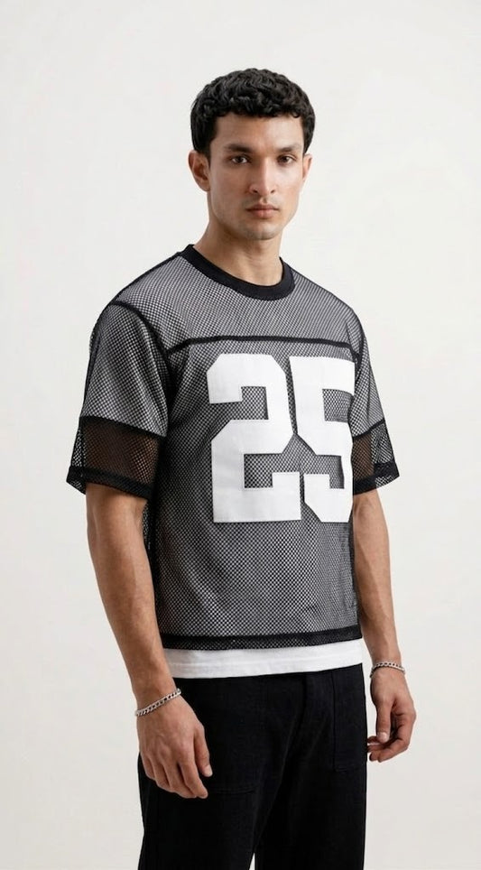 Digital 25 Mesh Oversized T Shirt |Unisex | Streetwear Tee