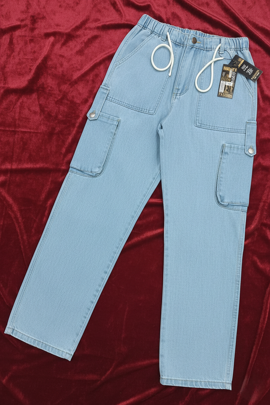 Sky blue cargo jeans