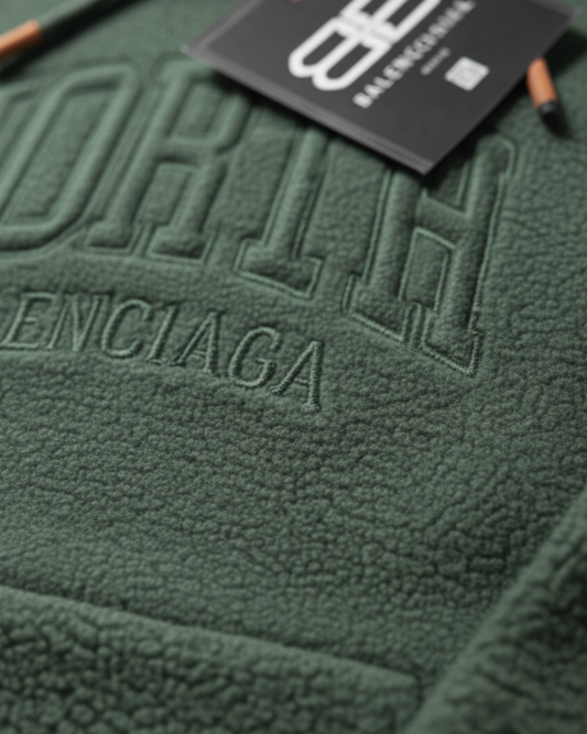 North Premium Fleece Green Hoodi