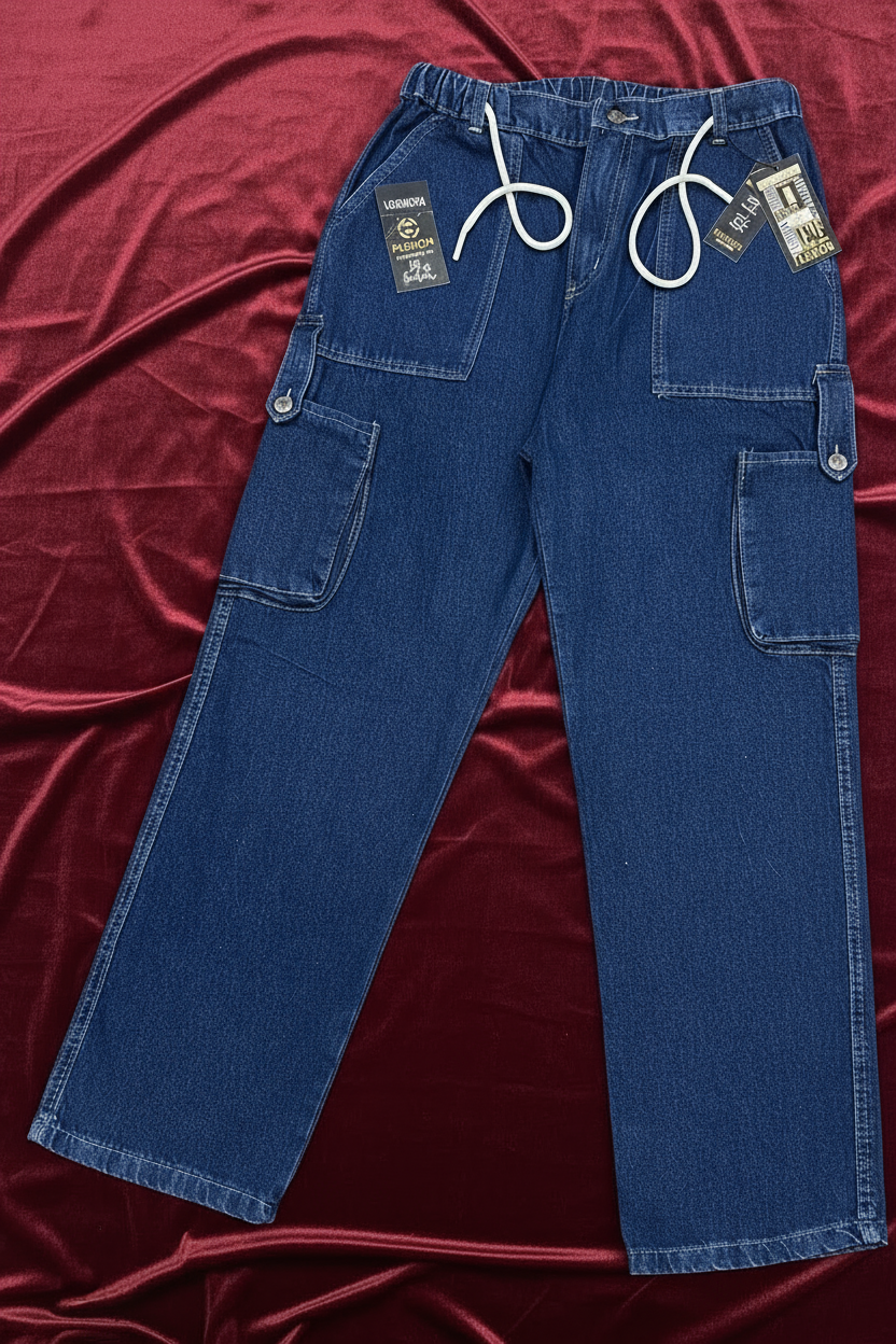 Dark blue cargo jeans