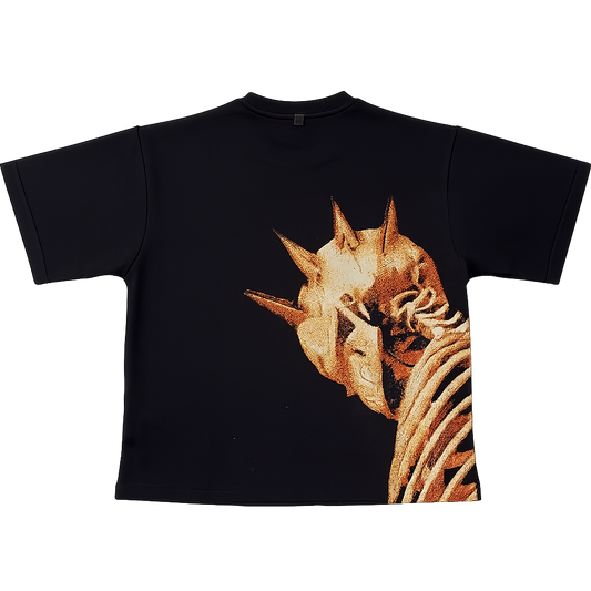 Cropped Skull Print Overized T Shirt | Unisex