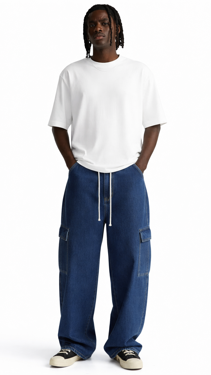 Baggy cargo jeans for men