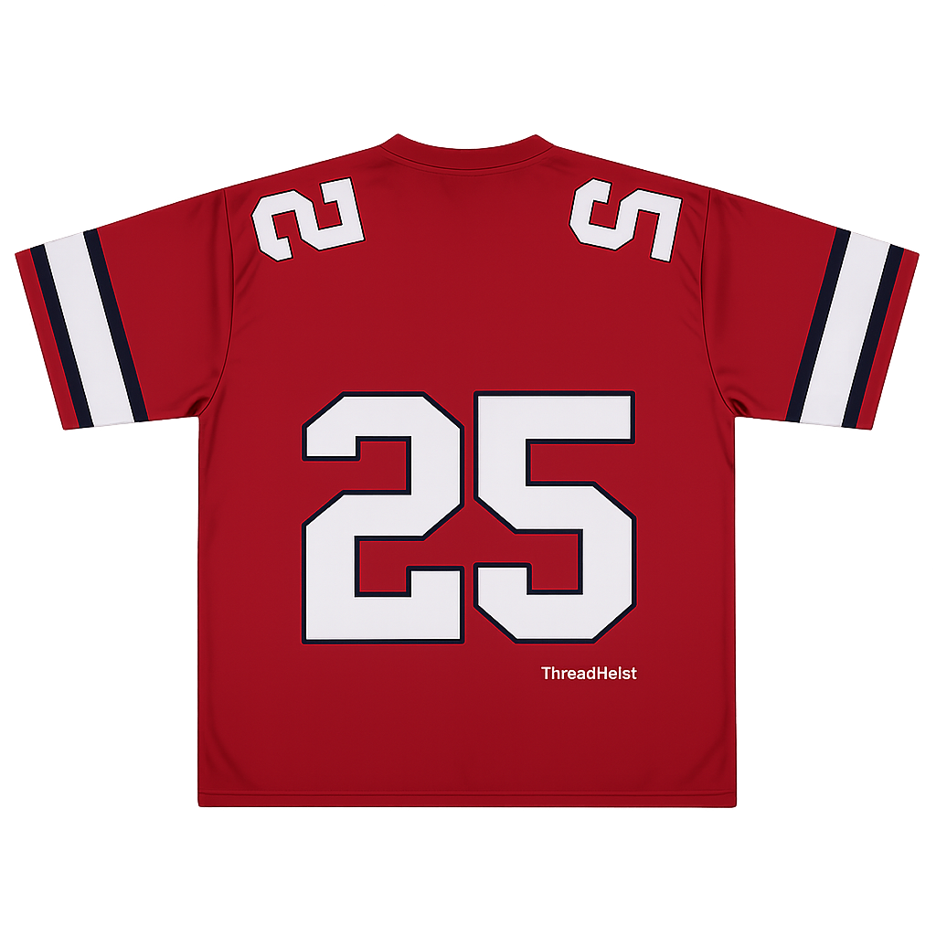 Red Baseball Boxy Fit Jersey – Lightweight Sublimated Streetwear Shirt |Unisex