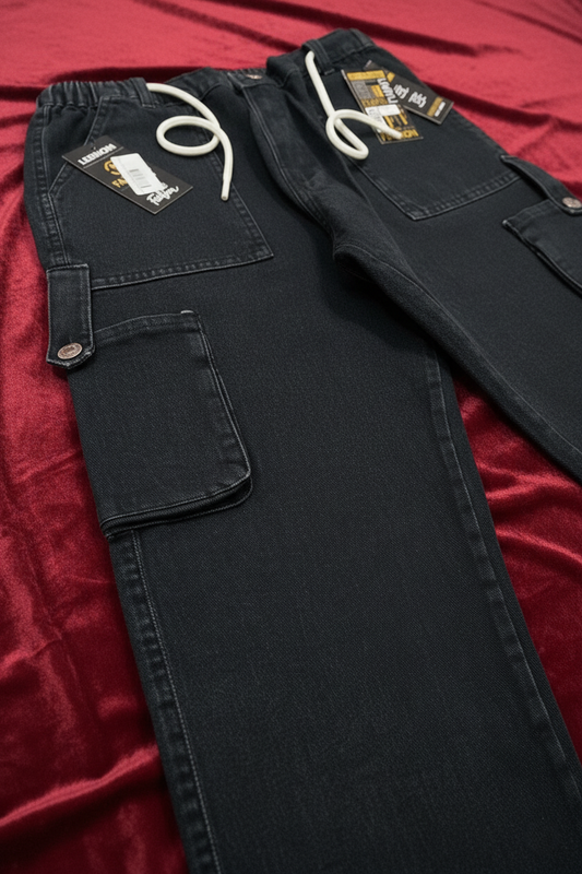 Black cargo jeans