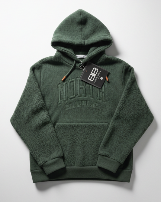 North Premium Fleece Green Hoodi