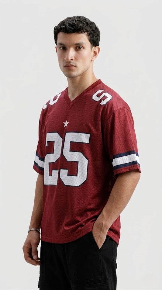 Red Baseball Boxy Fit Jersey – Lightweight Sublimated Streetwear Shirt |Unisex
