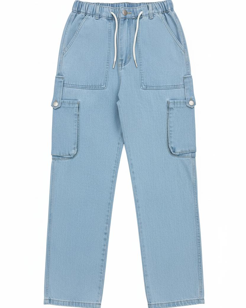 Sky blue cargo jeans