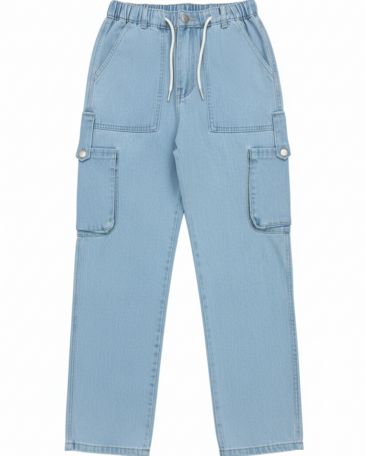 Sky blue cargo jeans
