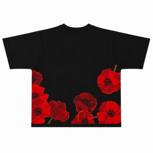 Cropped Flower Print Overized T Shirt | Unisex