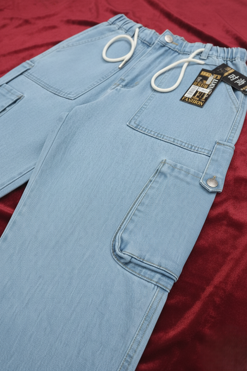 Sky blue cargo jeans