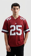 Red Baseball Boxy Fit Jersey – Lightweight Sublimated Streetwear Shirt |Unisex