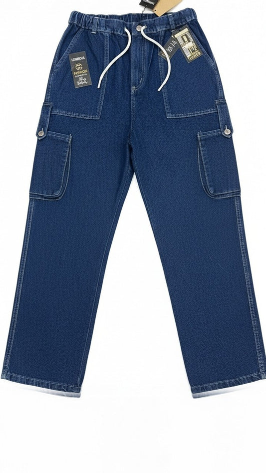 Dark blue cargo jeans