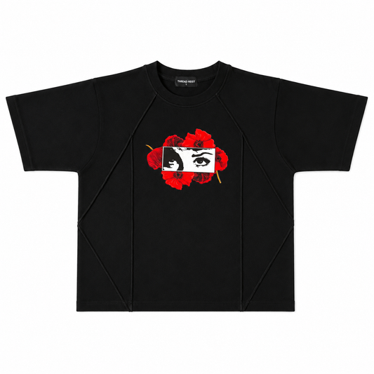 Cropped Flower Print Overized T Shirt | Unisex