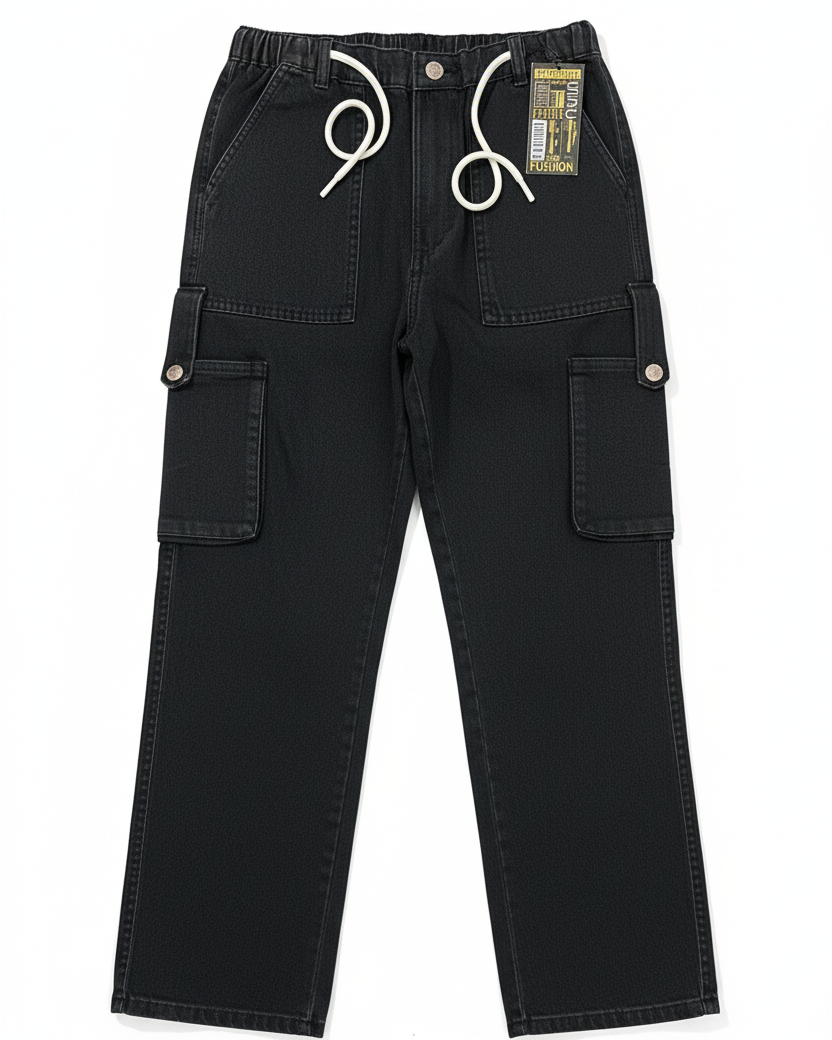Black cargo jeans