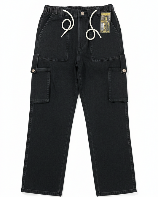 Black cargo jeans