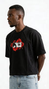 Cropped Flower Print Overized T Shirt | Unisex