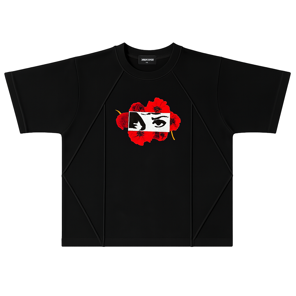 Cropped Flower Print Overized T Shirt | Unisex