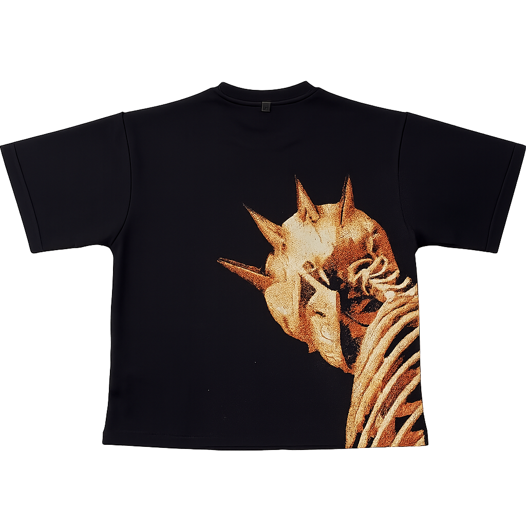 Cropped Skull Print Overized T Shirt | Unisex
