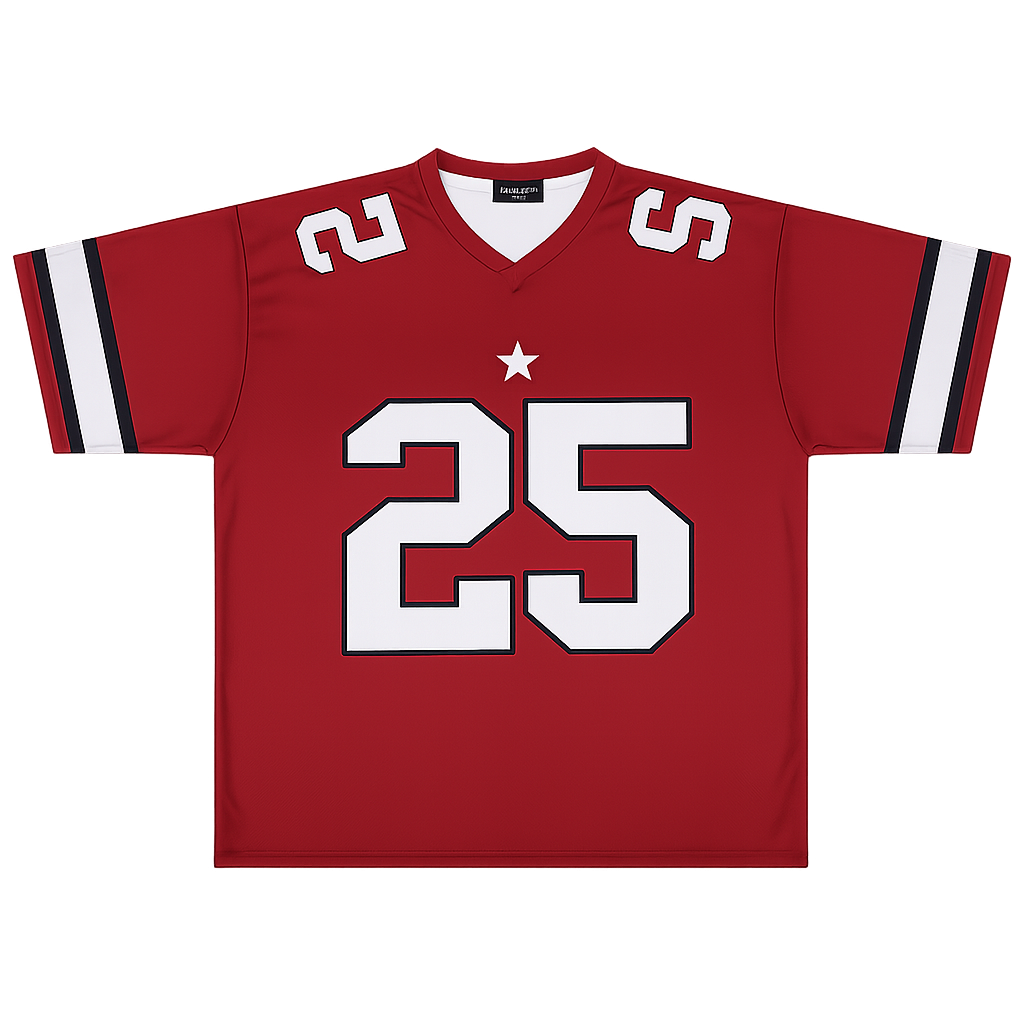 Red Baseball Boxy Fit Jersey – Lightweight Sublimated Streetwear Shirt |Unisex