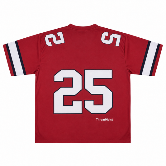 Red Baseball Boxy Fit Jersey – Lightweight Sublimated Streetwear Shirt |Unisex
