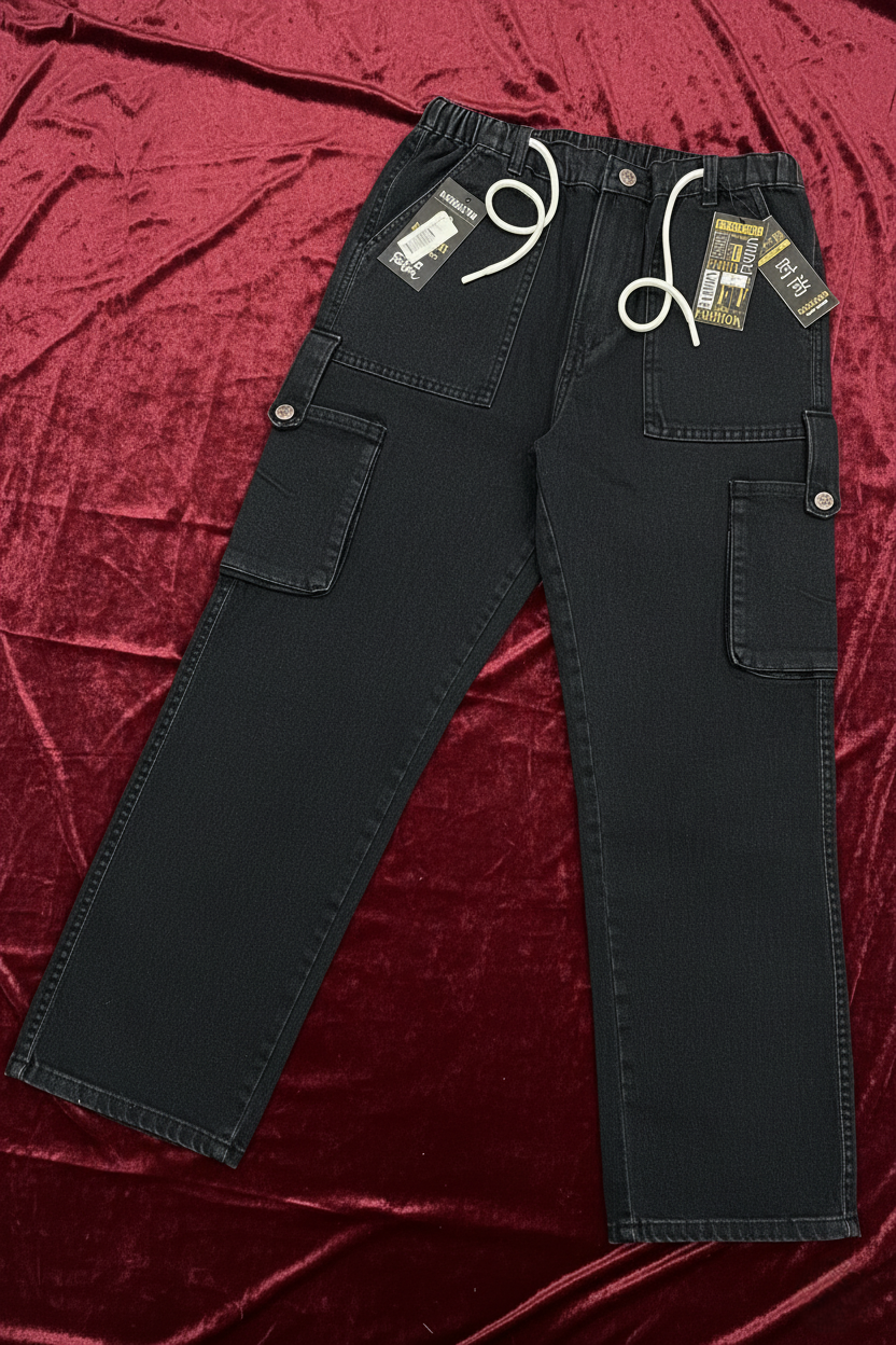 Black cargo jeans