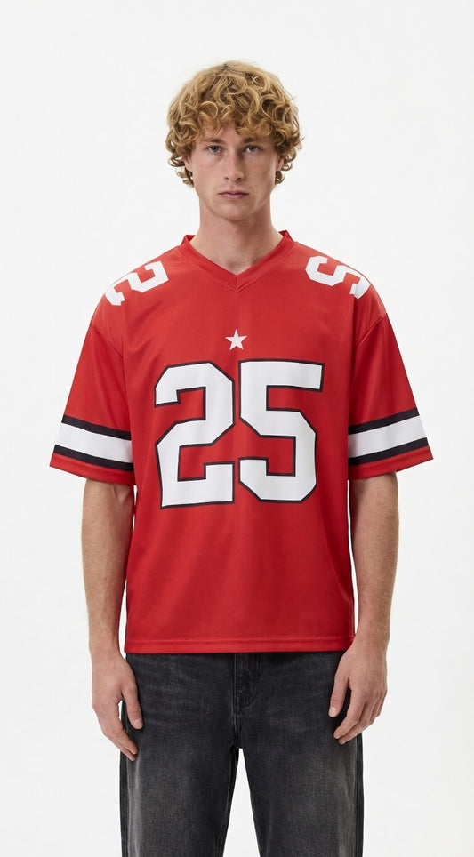 Red Baseball Boxy Fit Jersey – Lightweight Sublimated Streetwear Shirt